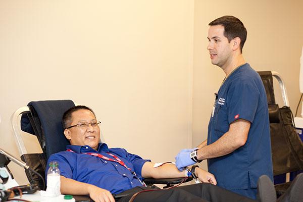 Doc Nguyen gives blood