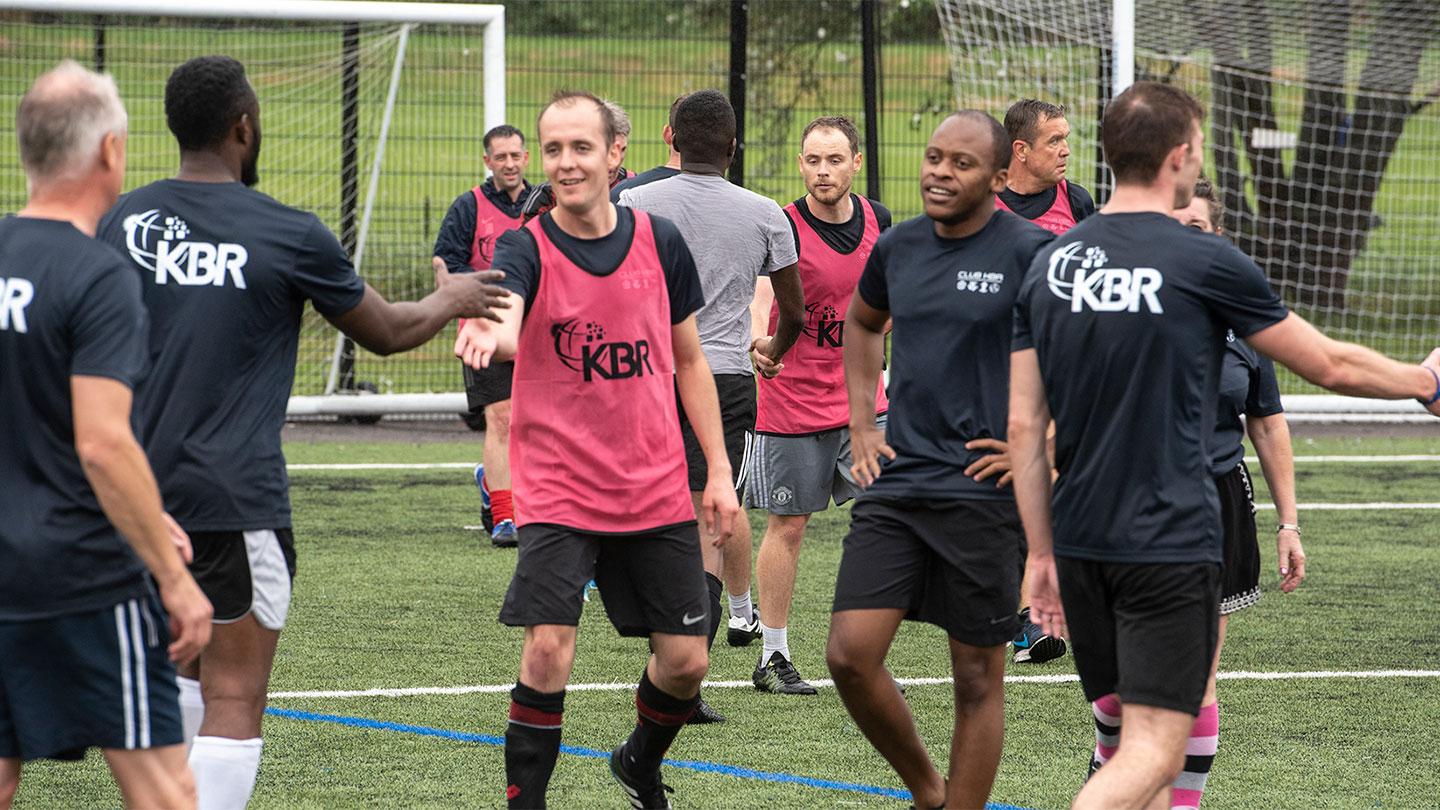 Employees in the UK Inaugural KBR Charity Football Tournament