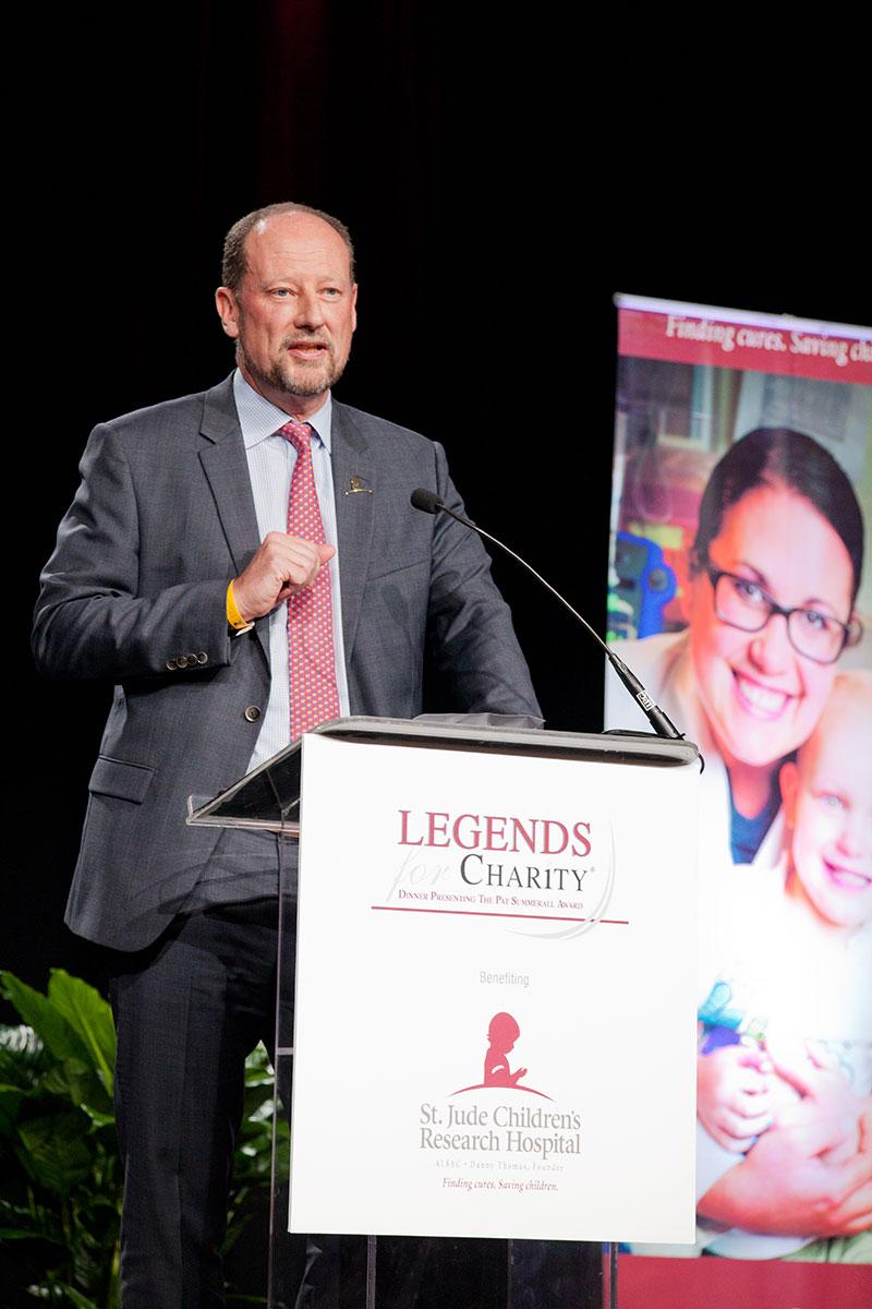 KBR President and CEO Stuart Bradie spoke at St Judes Legends for Charity event