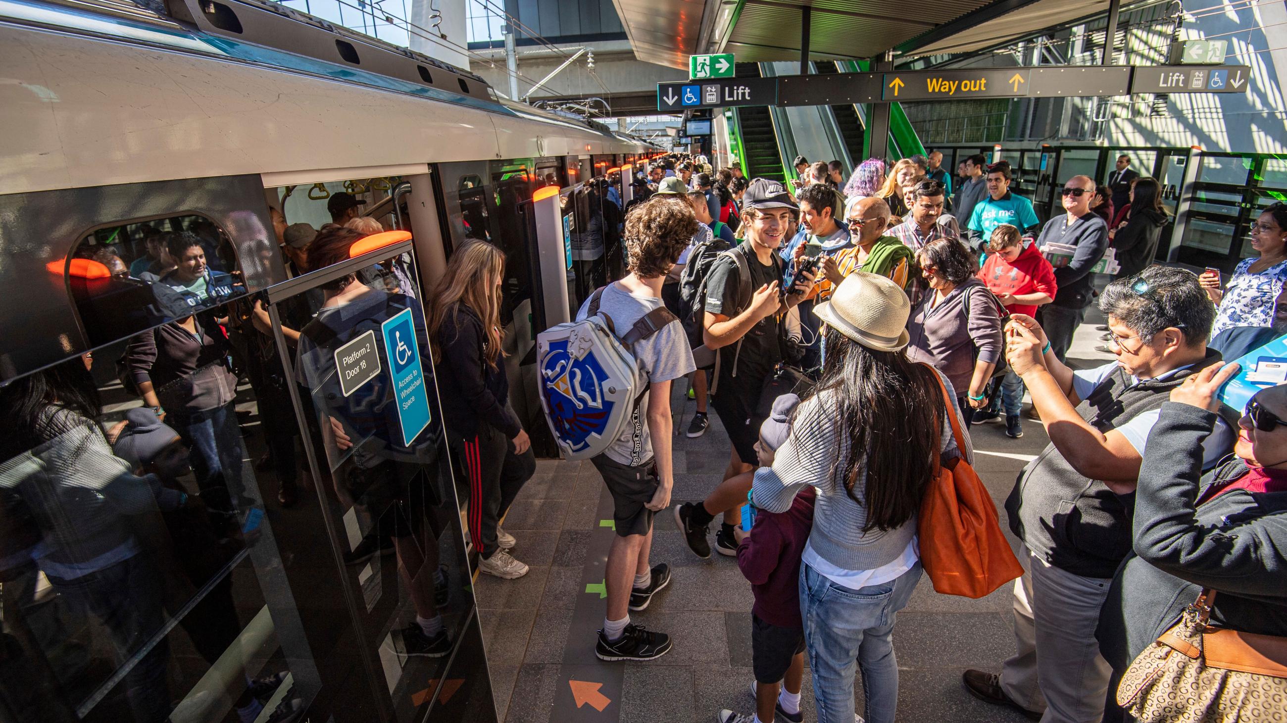 Passengers at a Sydney Metro Rail Station